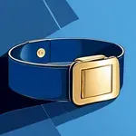 blue hue with large gold buckle image